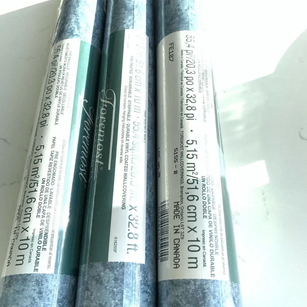 Foremost Wallcovering Blue Double Roll Pre Pasted Strippable Scrubabble 70 Sq